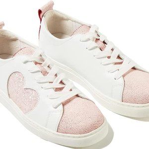 JWJ Women's Tennis Shoes Platform Sneakers White Skate Shoes Pink Size 8
